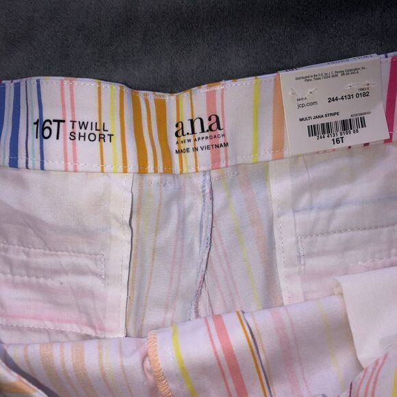 nwt Womens Size 16T Ana Striped Twill Shorts - Picture 2 of 6